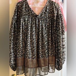 Black Floral Blouse
